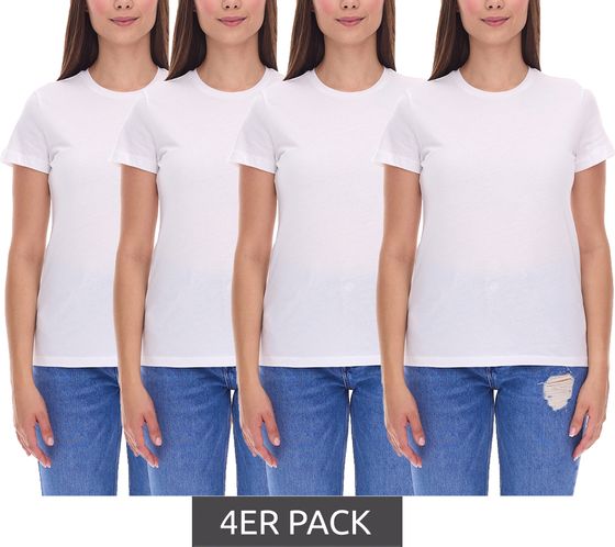 4-pack PUMA Women's T-Shirt, Sustainable Cotton T-Shirt, Simple Sports T-Shirt, Fitness T-Shirt, 678257 01 White