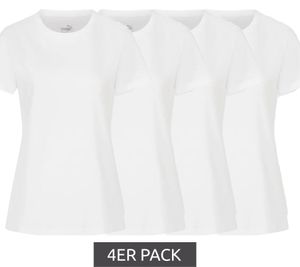 4er Sparpack PUMA Damen T-Shirt nachhaltiges Baumwoll-Shirt schlichtes Sport-Shirt Fitness-Shirt 678257 01 Weiß