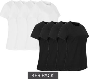 4er Pack PUMA Blank Base Damen T-Shirt nachhaltiges Baumwoll-Shirt Sport-Shirt Fitness-Shirt 678258 Schwarz oder Weiß