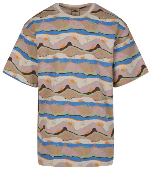 T-shirt da uomo Just Rhyse con palme, maglietta estiva JR-TS-710 Beige/Blu/Verde/Grigio