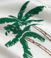 Chemise longue de plage Nikben pour homme, chemise en viscose à manches courtes, imprimé palmiers, coupe ample, 6371, blanche