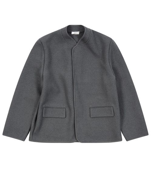 RIER Walker Compact Herren Woll-Jacke stylische Herbst-Jacke mit Corozo-Knöpfen Grau