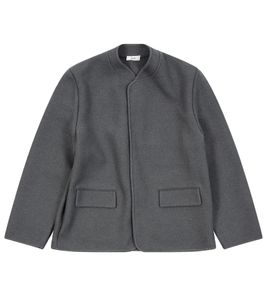 RIER Walker Compact Men's Wool Jacket, Stylish Autumn Jacket with Corozo Buttons, Gray