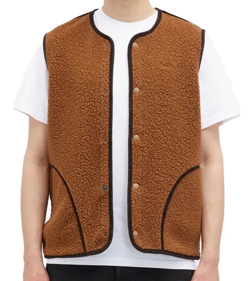 Gilet in pile Sherpa Foret da uomo in lana, prodotto in Portogallo, marrone