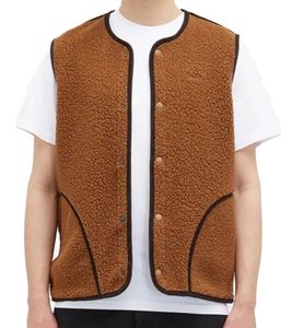 foret Sherpa Fleece Vest Men's Wool Made in Portugal Layering Vest Brown