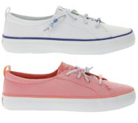 Baskets décontractées SPERRY Crest Vibe en toile pour femme, chaussures durables au quotidien, à enfiler, STS884, rose flamant rose ou blanc