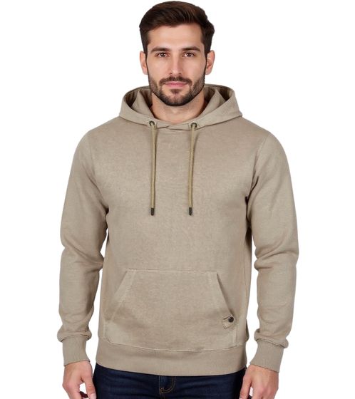 Felpa con cappuccio da uomo, pullover con cappuccio, maglione basic, maglione in cotone moderno, Beige
