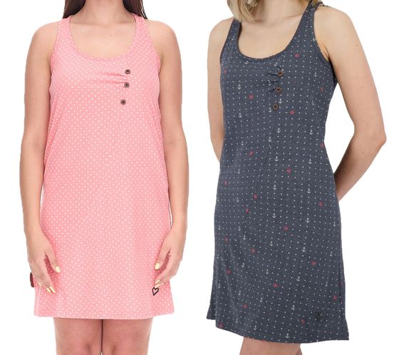 Vestido corto CamyAK B de ALIFE AND KICKIN para mujer, vestido de algodón con lunares, vestido de verano, azul marino o rosa