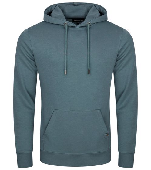 Herren Hoodie Kapuzen-Pullover Basic-Pullover moderner Baumwoll-Pullover Sweater Türkis-Blau