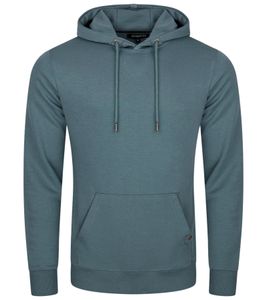 Felpa con cappuccio da uomo, maglione con cappuccio, maglione basic, pullover in cotone moderno, maglione H10052C21243EJD Turchese-Blu