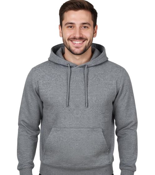 Sweat à capuche homme, Pull basique, Pull moderne en coton, Grandes tailles Gris