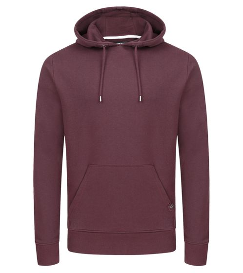 Herren Hoodie Kapuzen-Pullover Basic-Pullover moderner Baumwoll-Pullover Sweater Weinrot