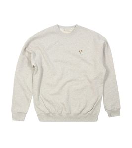 Maglione da uomo in maglia sostenibile Foret, maglione in cotone con ricami floreali, maglia a maniche lunghe F2052 grigio