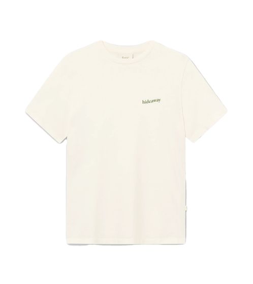 foret Herren T-Shirt nachhaltiges Baumwoll-Shirt modisches Kurzarm-Shirt Creme-Weiß