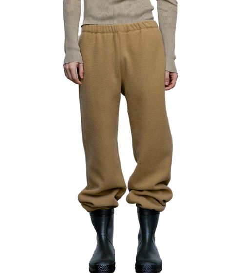 RIER Herren Fleece-Hose nachhaltige Freizeit-Jogger aus Wolle Homewear Beige