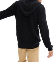 Herren schöne Basic Strick-Jacke mit Kapuze Grobstrick-Pullover Schwarz oder Eukalyptus-Grün