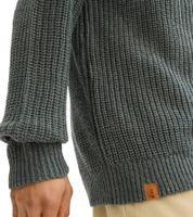 Herren schöne Basic Strick-Jacke mit Kapuze Grobstrick-Pullover Schwarz oder Eukalyptus-Grün