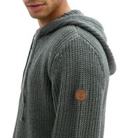 Herren schöne Basic Strick-Jacke mit Kapuze Grobstrick-Pullover Schwarz oder Eukalyptus-Grün