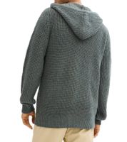 Herren schöne Basic Strick-Jacke mit Kapuze Grobstrick-Pullover Schwarz oder Eukalyptus-Grün