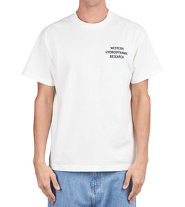 WHR Men's T-Shirt, Plain Cotton T-Shirt with Logo Lettering, Short-Sleeved Shirt, WHR-24A-13 White