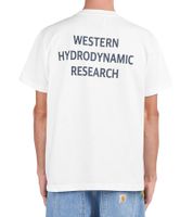 T-shirt da uomo WHR, t-shirt in cotone a tinta unita con logo, manica corta, WHR-24A-13 Bianco