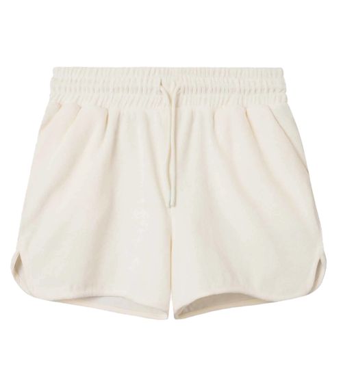 Nikben Men's Fleece Shorts, Stylish Cotton Loungewear Shorts, Cream-White