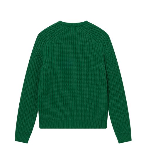 foret Men's Sustainable Knit Sweater, Wool Sweater, Simple Long-Sleeved Shirt, Green