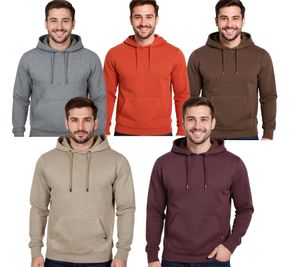 Felpa con cappuccio da uomo, maglione con cappuccio, maglione basic, maglione moderno in cotone, taglie forti, marrone, rosso, grigio, beige o bordeaux