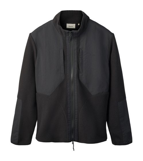 foret Picnic Polartech Herren Fleece-Jacke mit Wollanteil Übergangs-Jacke Schwarz