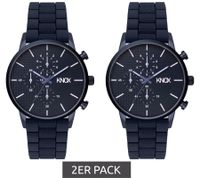 Montre homme KNOX à quartz analogique avec bracelet en silicone, 41 mm, bleu marine, KNOX01 Montre homme KNOX à quartz analogique avec bracelet en silicone, 41 mm, bleu marine, KNOX01