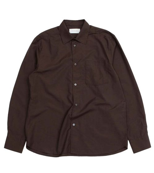 BERNER KÜHL Herren Langarm-Hemd Business-Shirt mit Brusttasche Baumwoll-Hemd 3-72S12 Braun