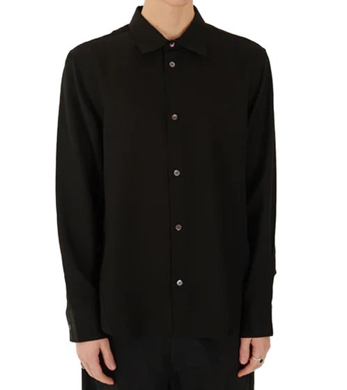 BERNER KÜHL Herren Langarm-Hemd Business-Shirt mit Brusttasche Freizeit-Shirt Schwarz