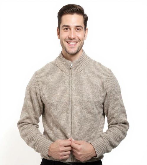 BERNER KÜHL Herren Strick-Jacke modische Woll-Jacke Troyer-Jacke Herbst-Jacke Beige