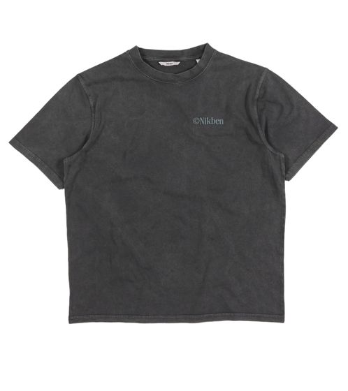 T-shirt Nikben pour homme, élégant en coton avec imprimé « But First Cocktails » au dos, 6319 Noir délavé