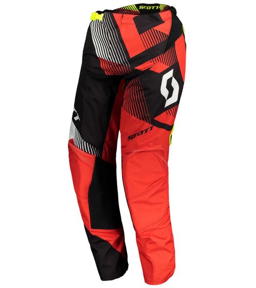 SCOTT Pant 350 Herren Moto-Cross Hose Motorsport-Kleidung mit Unterschenkel-Manschette 263432 1018 Rot/Schwarz/Gelb/Weiß
