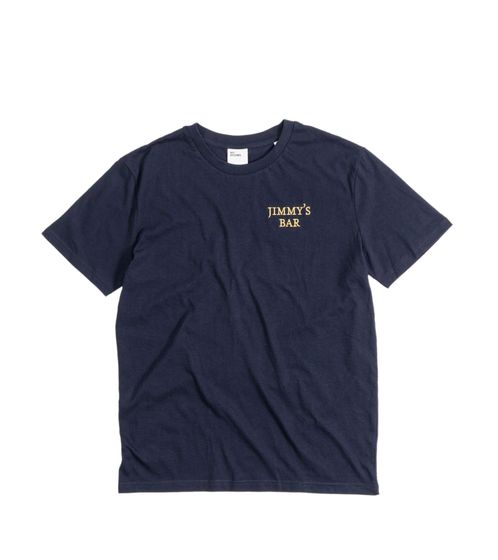NO ROOMS Jimmy's Bar Herren T-Shirt stylisches Baumwoll-Shirt Kurzarm-Shirt Dunkelblau