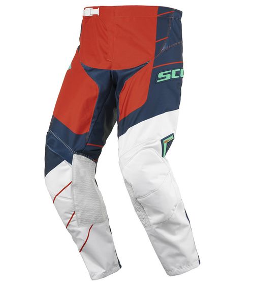 SCOTT Pant 350 Herren Moto-Cross Hose Motorsport-Kleidung mit Unterschenkel-Manschette 240918 1454 Blau/Rot/Weiß