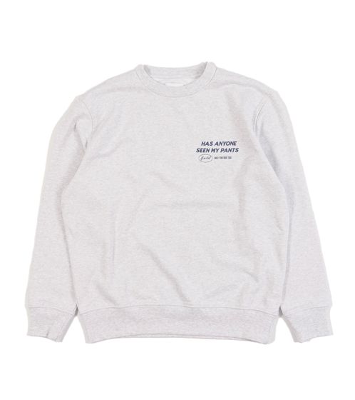 Nikben Herren Sweatshirt stylischer Baumwoll-Pullover Rundhals-Shirt 6340 Grau