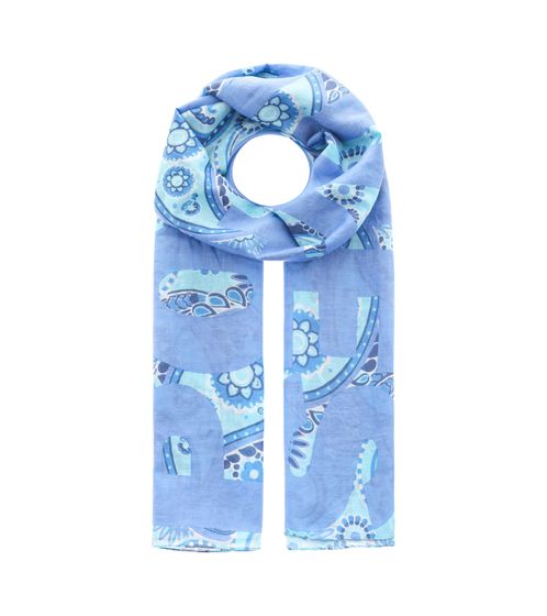 ZWILLINGSHERZ Positive Paisley Schal mit Ornamenten Halstuch mit Seide Frühlings-Stola 3008S-2608-87 Blau