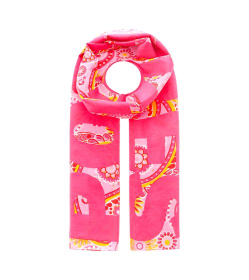 ZWILLINGSHERZ Positive Paisley Schal mit Ornamenten Halstuch mit Seide Frühlings-Stola 3008S-2608-22 Rosa/Pink