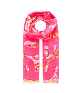 ZWILLINGSHERZ Positive Paisley Schal mit Ornamenten Halstuch mit Seide Frühlings-Stola 3008S-2608-22 Rosa/Pink