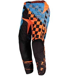 SCOTT Pant 350 Kids' Motocross Pants Motorsport Clothing with Leather Knees and Ratchet Closure 263440 1008 Blue/Orange/Black