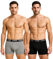 2er Pack PUMA Everyday Basic Boxer Herren Boxer-Shorts Baumwoll-Unterhose 521015001 691 Schwarz/Grau-meliert 2er Pack PUMA Everyday Basic Boxer Herren Boxer-Shorts Baumwoll-Unterhose 521015001 691 Schwarz/Grau-meliert