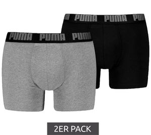 2er Pack PUMA Everyday Basic Boxer Herren Boxer-Shorts Baumwoll-Unterhose 521015001 420 Schwarz/Grau-meliert