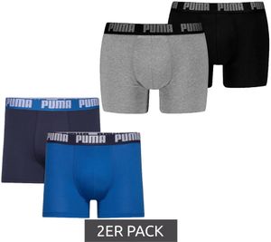 2er Pack PUMA Everyday Basic Boxer Herren Boxer-Shorts Baumwoll-Unterhose 521015001 Blau oder Schwarz/Grau