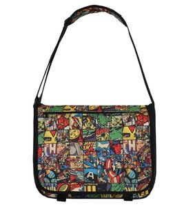 MARVEL Comic Umhänge-Tasche Messengerbag mit Laptop-Fach Fan-Artikel 46 x 34 x 11 cm MB110906MAR Schwarz/Bunt