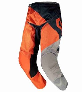 SCOTT Pant 350 Kinder Moto-Cross Hose Motorsport-Kleidung mit gepolstertem Lederknie 268622 1415 Blau/Orange/Grau