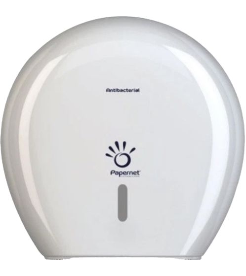 Papernet Toilettenpapierspender Antibakterieller Spender für Maxi Jumborollen Toilettenpapier mit Defend Tech Technologie 416146 Weiß