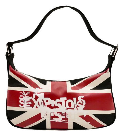 Sex Pistols Punk Rock Band Women's Shoulder Bag with British Flag Logo Handbag Fan Merchandise LB103141SEX Black/Red/White