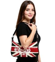 Bolso de hombro para mujer de la banda de punk rock Sex Pistols con el logo de la bandera británica, artículo para fans, LB103141SEX, negro/rojo/blanco Bolso de hombro para mujer de la banda de punk rock Sex Pistols con el logo de la bandera británica, artículo para fans, LB103141SEX, negro/rojo/blanco